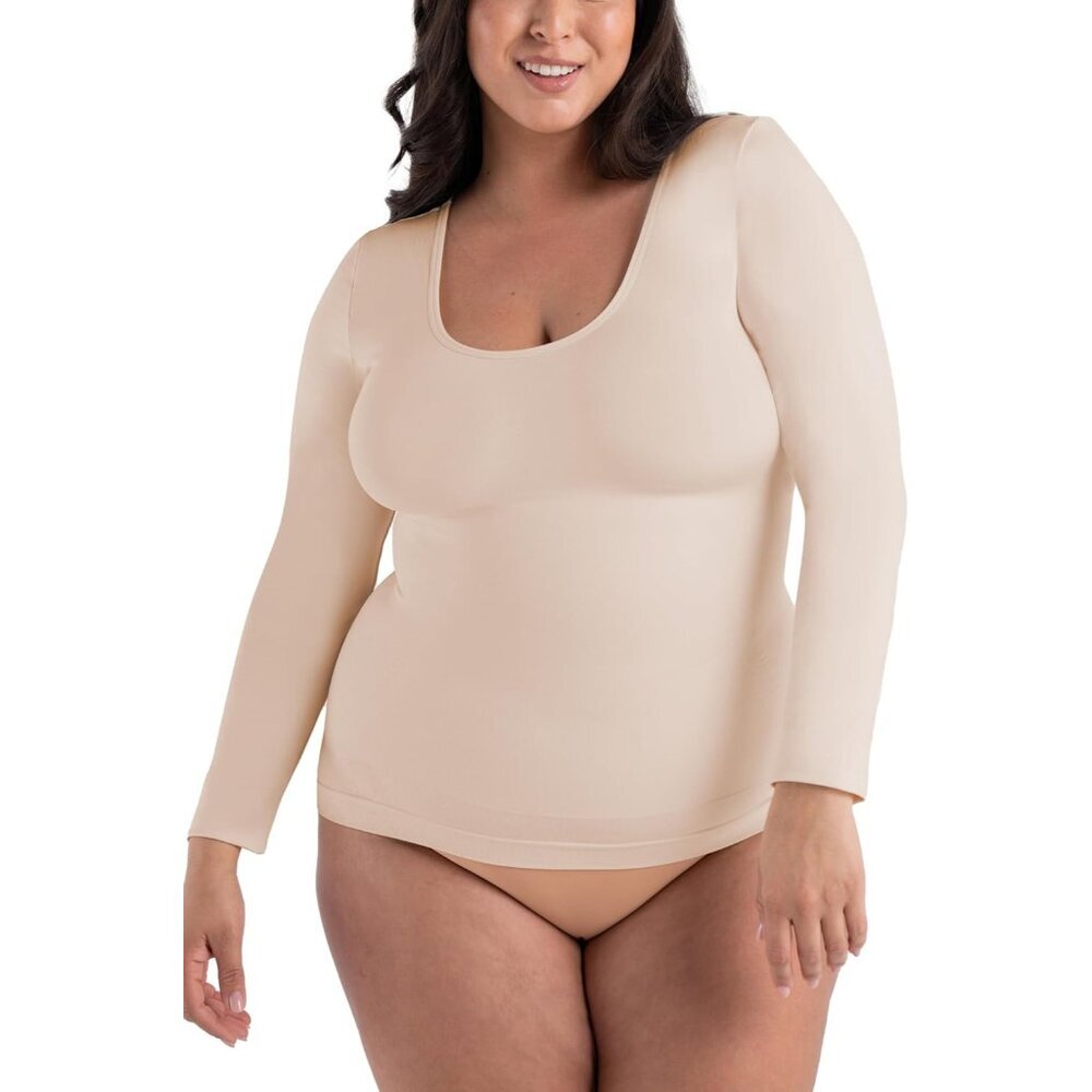 Long Sleeve T Shirts Womens Compression Shaper Tops For Curves Seamless Fit